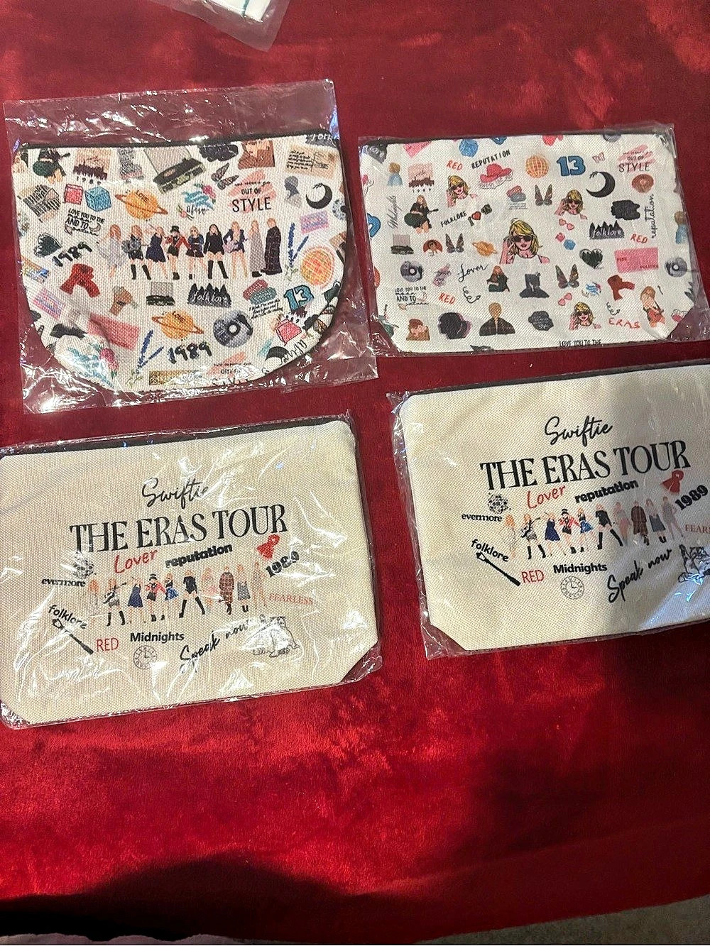 The Eras Tour Printed Zip Pouch Set 4 pack bundle gift set party favors girls